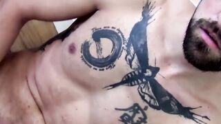 Hot amateur masturbating his rock hard cock with fleshlight