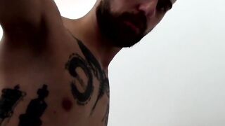 Hot amateur masturbating his rock hard cock with fleshlight