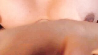 Huge tits shemale cums in her hand on webcam