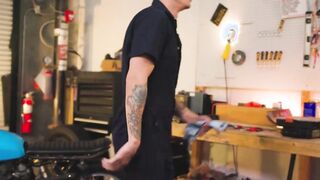 Gays rim and anal fuck at service station