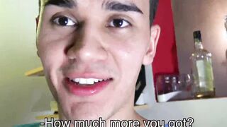 Straight latino twink paid to bareback and facial POV