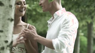 Passionate lady anally screwed in the woods by her boyfriend