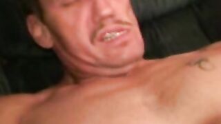 American man toys his ass after a long day at work
