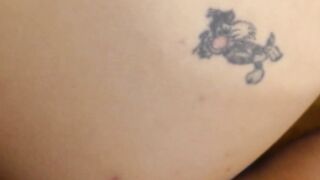 English slut gives blowjob to an old man before she fucks