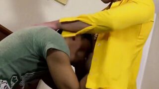 Asian twink ass stretched by his hung lover after rimming