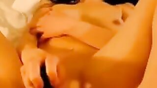 Stepsister having fun with her dildo on webcam