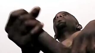 Iceberg jacks off his massive black dick like a champ