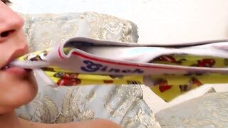 Skinny tall amateur Ryan Connors cums all over his undies