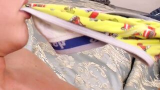 Skinny tall amateur Ryan Connors cums all over his undies