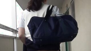 Japanese schoolgirl taped peeing in her panties