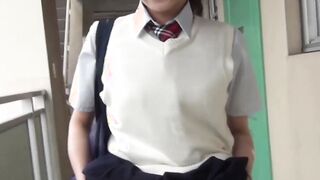 Japanese schoolgirl taped peeing in her panties