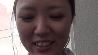 Japanese schoolgirl strips in public to put toy on her clit