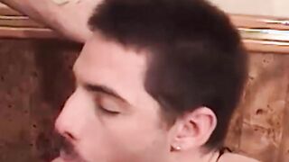 Young man plays with his shaft while his ass is barebacked