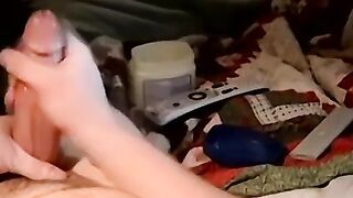 Amateur twink Blaze receives a blowjob while solo plays