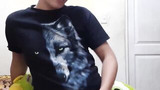 Solo masturbation with horny Latin guy who loves jerking off