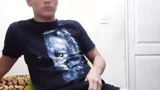 Solo masturbation with horny Latin guy who loves jerking off