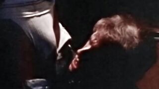 Blonde stud in leather jacked eats ass after sucking dick