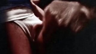 Blonde stud in leather jacked eats ass after sucking dick