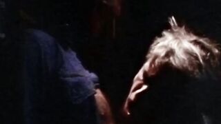 Blonde stud in leather jacked eats ass after sucking dick