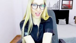 Small tits blonde amateur babe poses on webcam