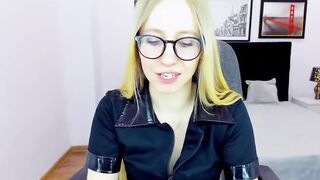 Small tits blonde amateur babe poses on webcam