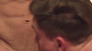 Muscle Asian action star anal fucks man from set