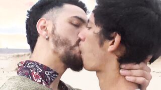 Hot young Latino barebacked after making out at the beach