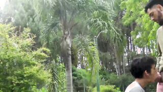 Hot young Latino barebacked after making out at the beach