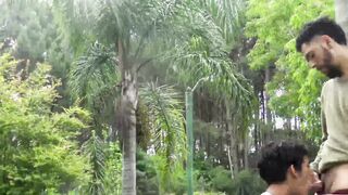Hot young Latino barebacked after making out at the beach