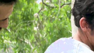 Hot young Latino barebacked after making out at the beach