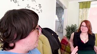 British chick with large curves gets tricked to have sex