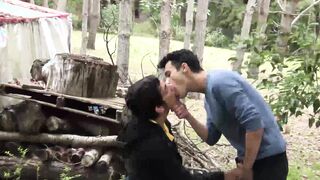 Straight Latino cutie sucks dick before bareback action