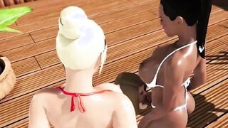 Lucky Girl Gets FUTA Shemale DP Threesome