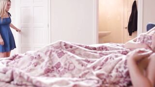 Naughty blonde stepmom came to watch
