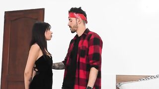 Latina gags on cock before going out on date