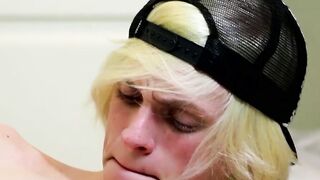 Horny blonde Kayden Alexander jacking his big stiff rod