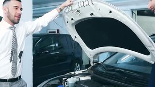 I paid this attractive mechanic by drilling his wet hole
