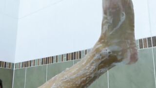 Skinny asian foot loving twink strokes cock for a cumshot