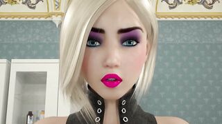 Dominant 3D Dickgirl Hardcore Throat Fuck