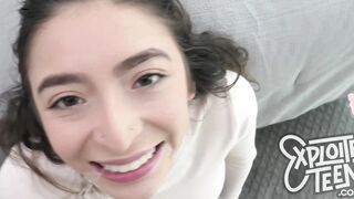 This tiny 4 foot 9 85lb teen sucks and fuck POV style