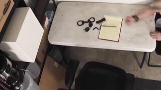 Twink suspect sucks on big black cock and gets fucked raw