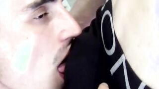 Sexy jockstrap wearing teen moans during passionate rimming