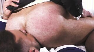 Total strangers anal fuck in suits in hotel room