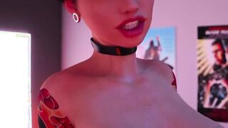 ULTRA Realistic 3D Shemale MILF Masturbates