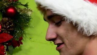 Horny twink gets special ass fucking for Christmas present