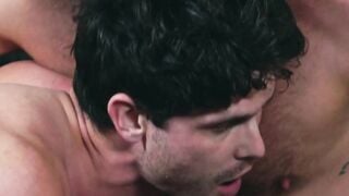 Devin ass cheeks are spread as wide for Brogan to dig deep
