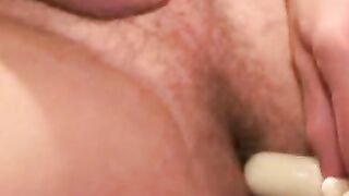Amateur guy works on his fat curved cock until he cums