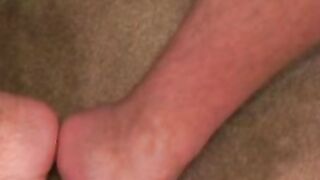 Amateur guy works on his fat curved cock until he cums