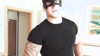 Masked gay stud devotes this jerkoff to a job well done