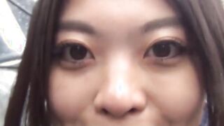 Cute Japanese girl picked up on the street and shows panties